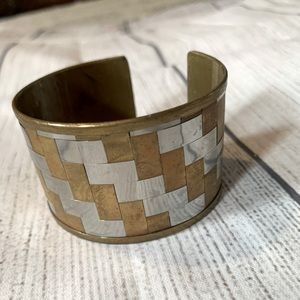 Gold and Silver Cuff Bracelet